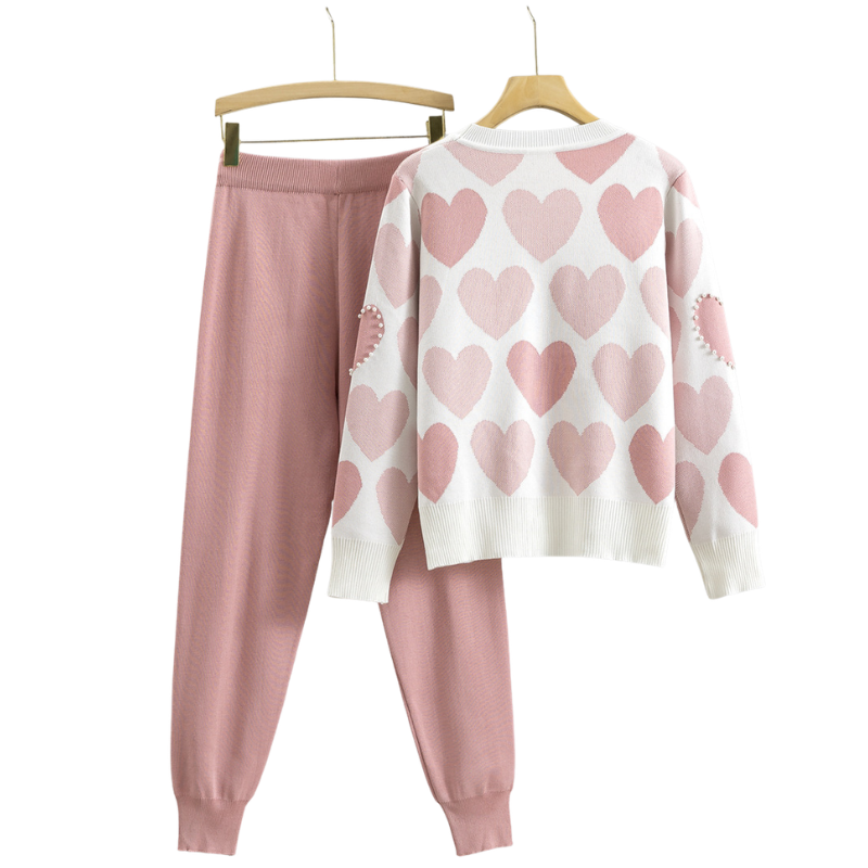 MARIANNET - Cozy Heart Pattern Soft Knit