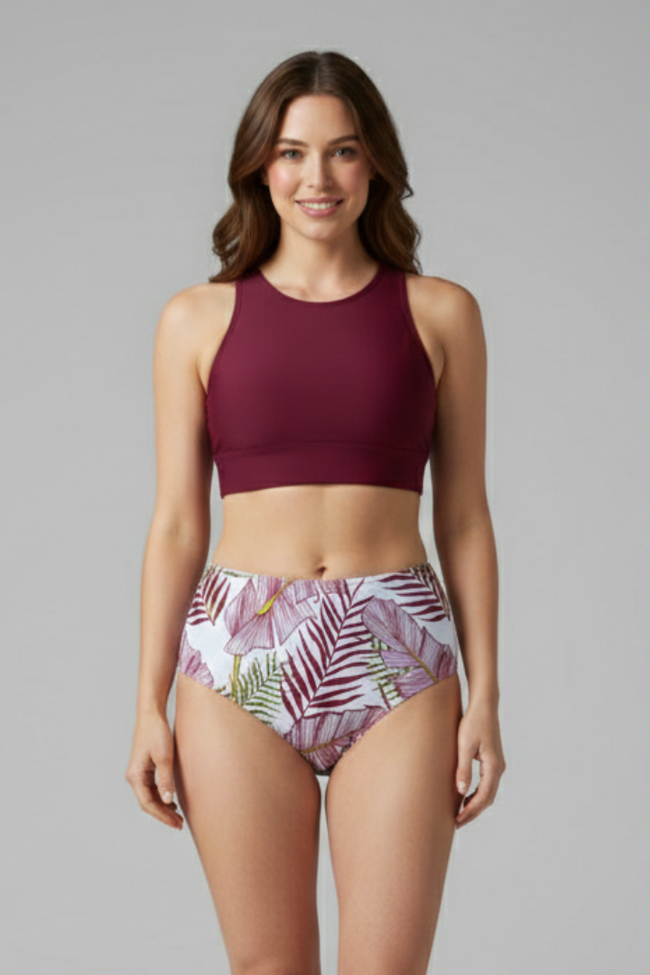 Women’s Bikini Set with Wrap Top and High Waist