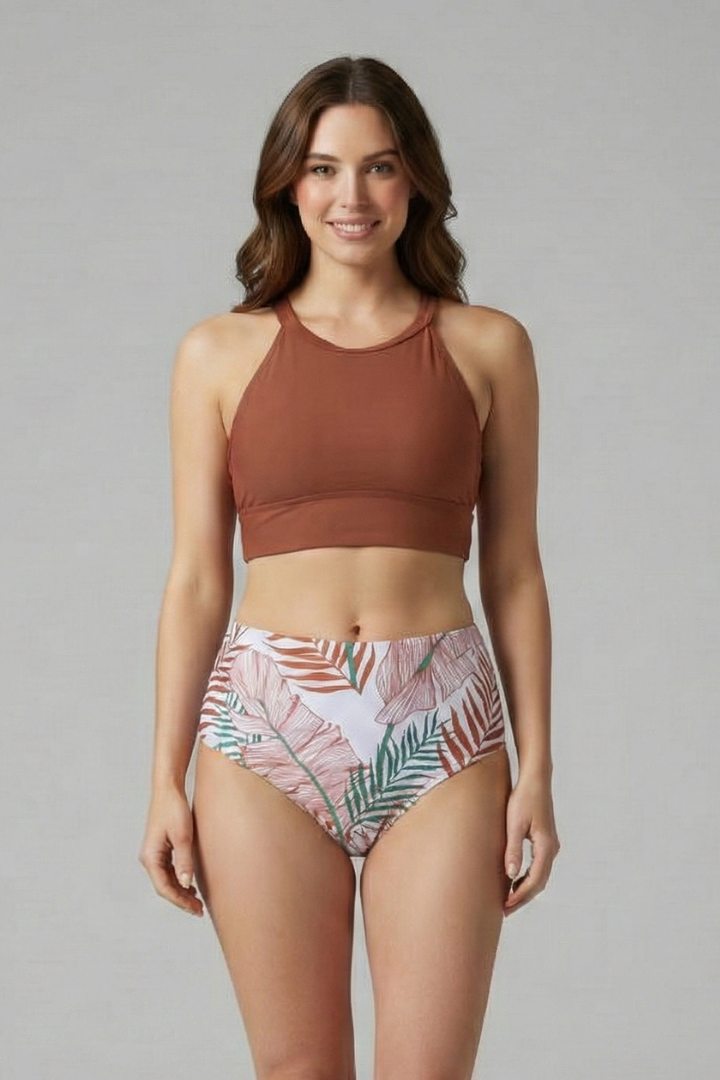 Women’s Bikini Set with Wrap Top and High Waist