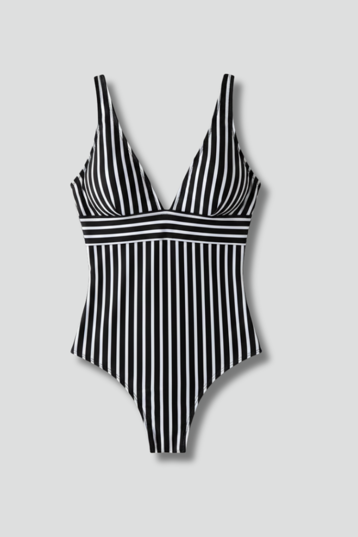 Women’s Swimsuit with Deep V-Neck and High Cut