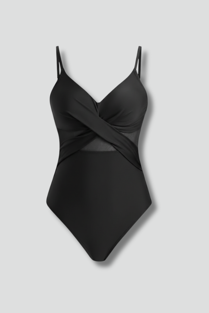 Women’s Swimsuit with Mesh Panels and Adjustable Straps