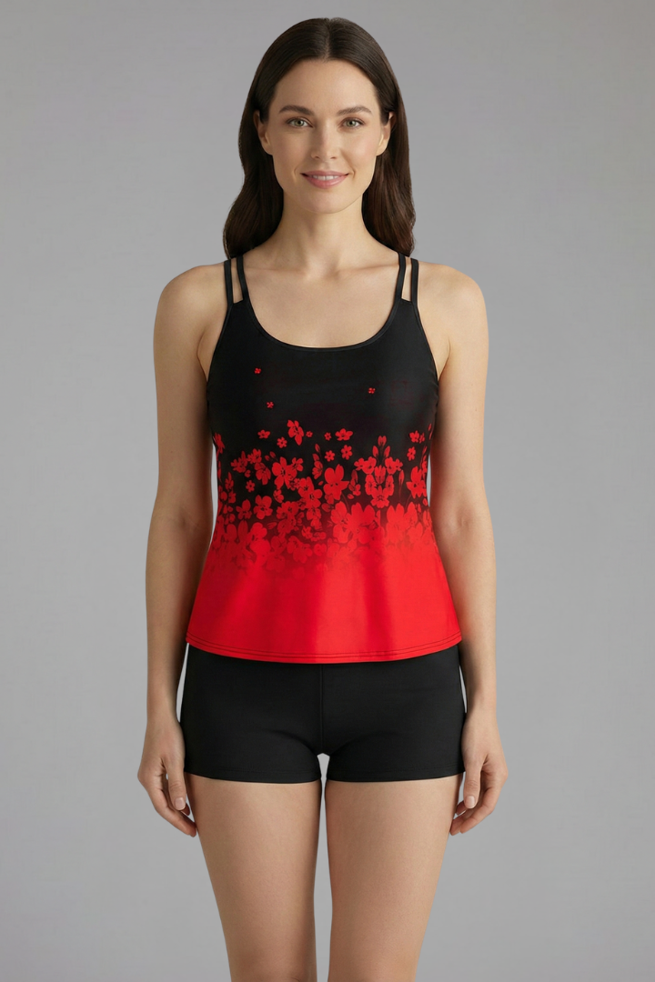 Women’s Tankini Set with Scoop Neck and Shorts