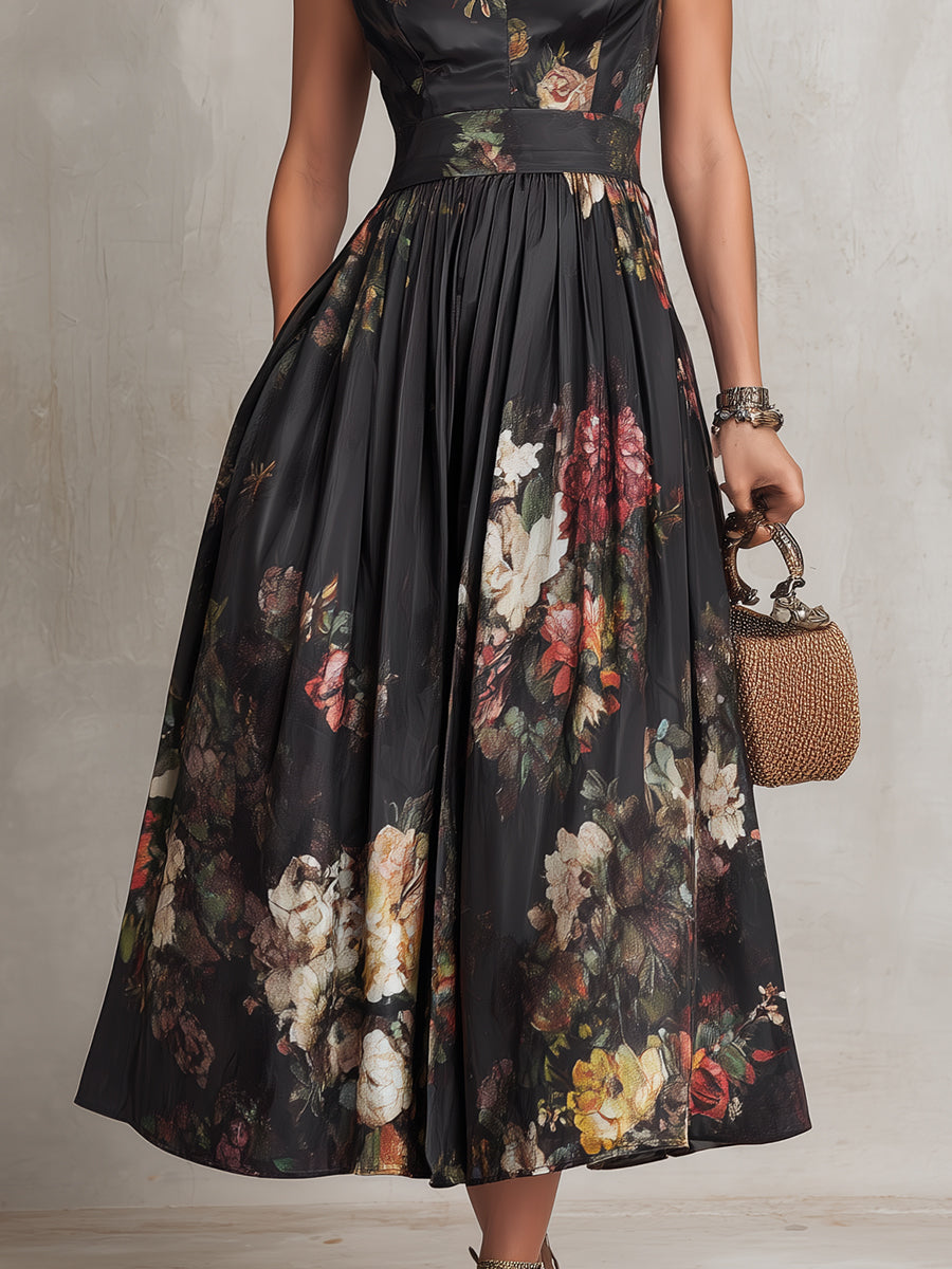 Brigitta | Elegant Keyhole Pleated Dress