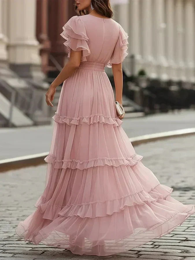 Zoe™ - Light Pink Elegant Wedding Maxi Dress
