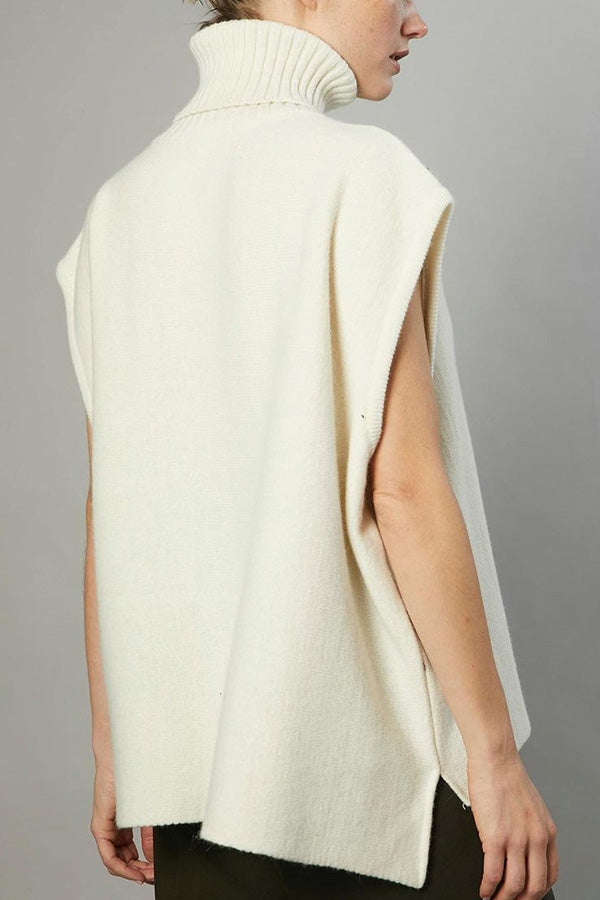 OCEAN | Turtleneck Sleeveless Top Fashion Casual Sweater
