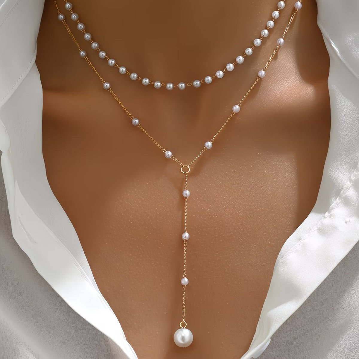 Necklace with Graduating Pearls