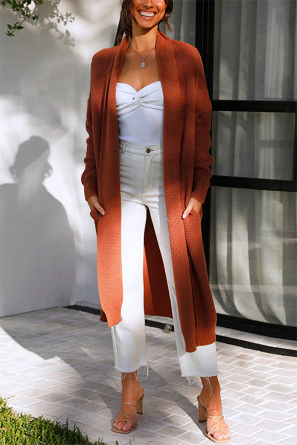 OFD | Shoulder Pocketed Long Sweater Cardigan
