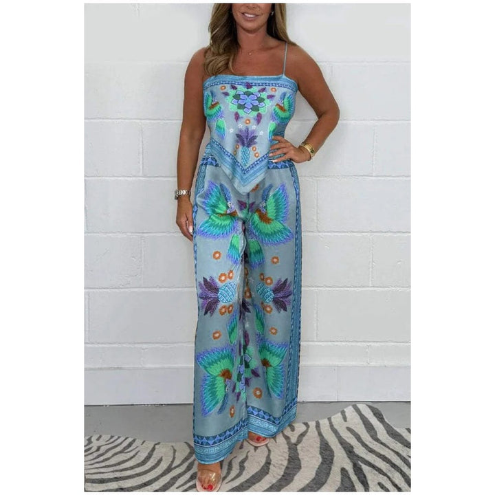 Sofia | Elegant Tropical Jumpsuit – Lightweight, Vibrant &amp; Flattering