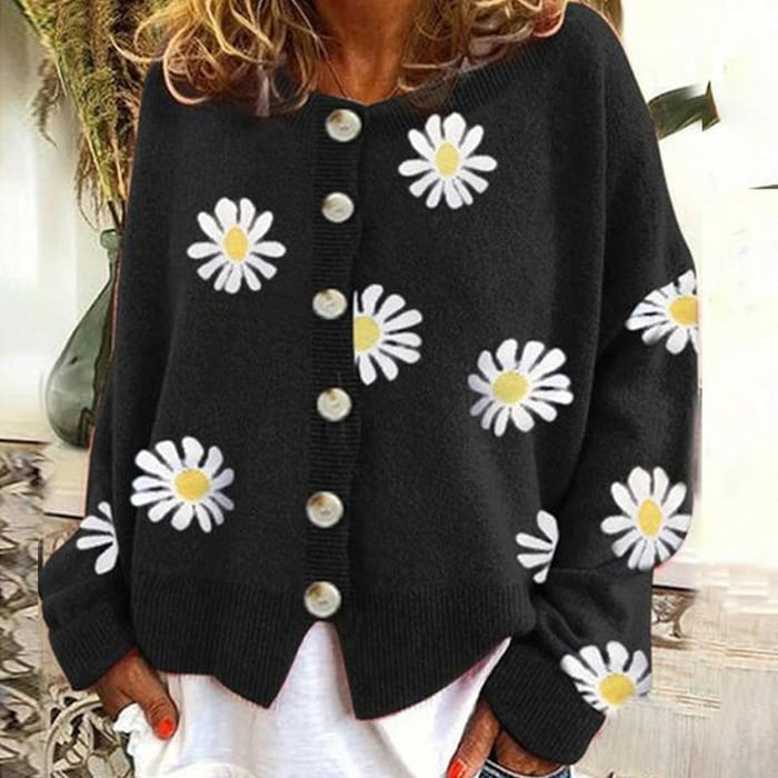 Angel Cute Cardigan With Daisies