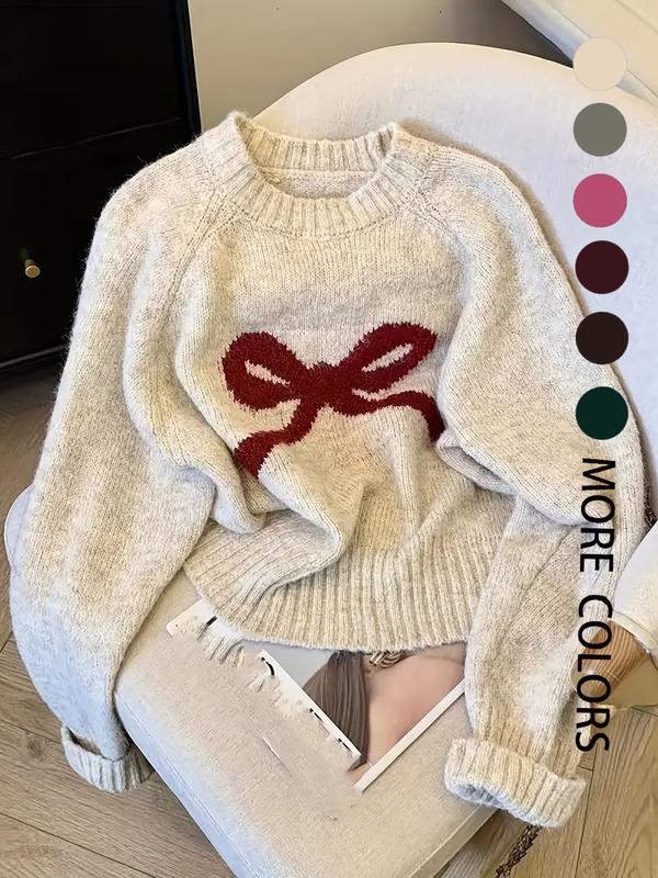 GRACIET - Bow Knit Sweater for Fall