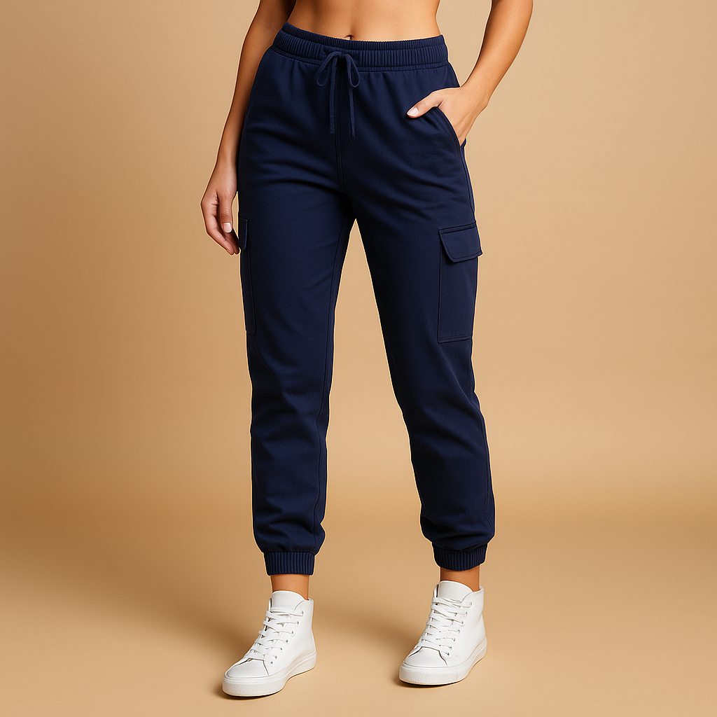 Elvira Women's High-Waisted Fitted Cargo Pants