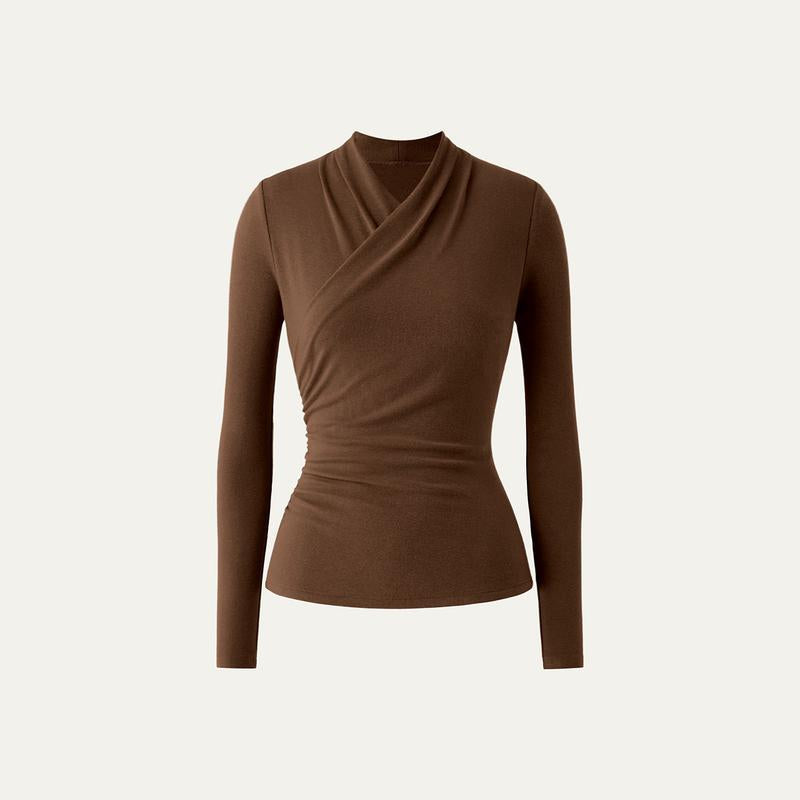 NICAT - Simple Surplice Long Sleeve Top
