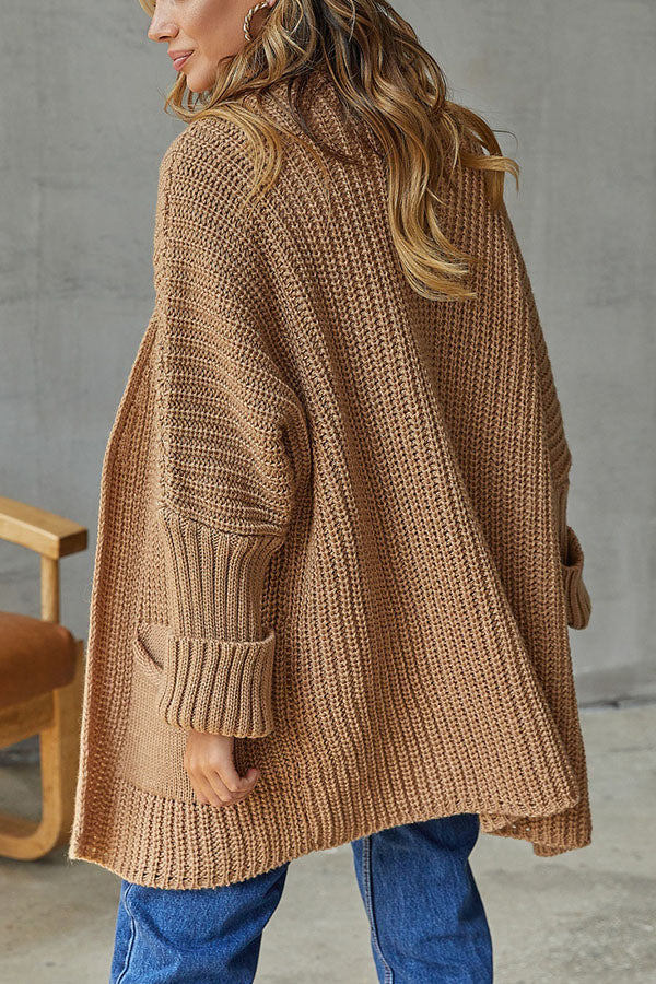 BRITTANY | loose mid length sweater cardigan coat large size casual