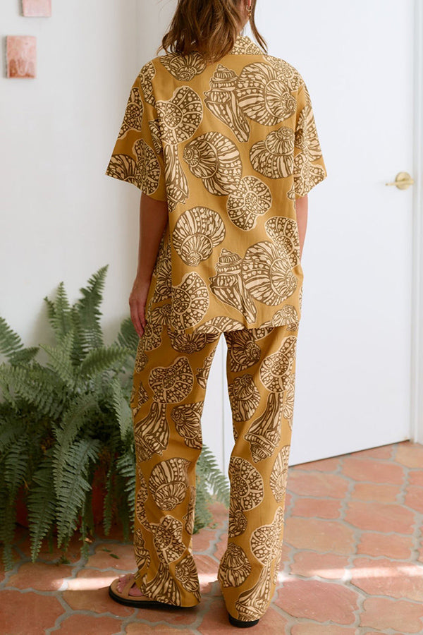 Monet sea change print trouser suit
