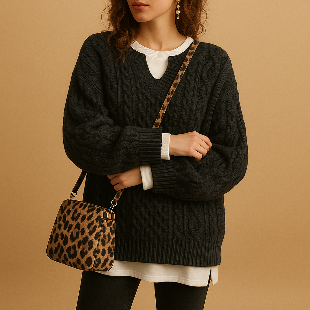 Linde Women's Breathable V-Neck Knitted Sweater