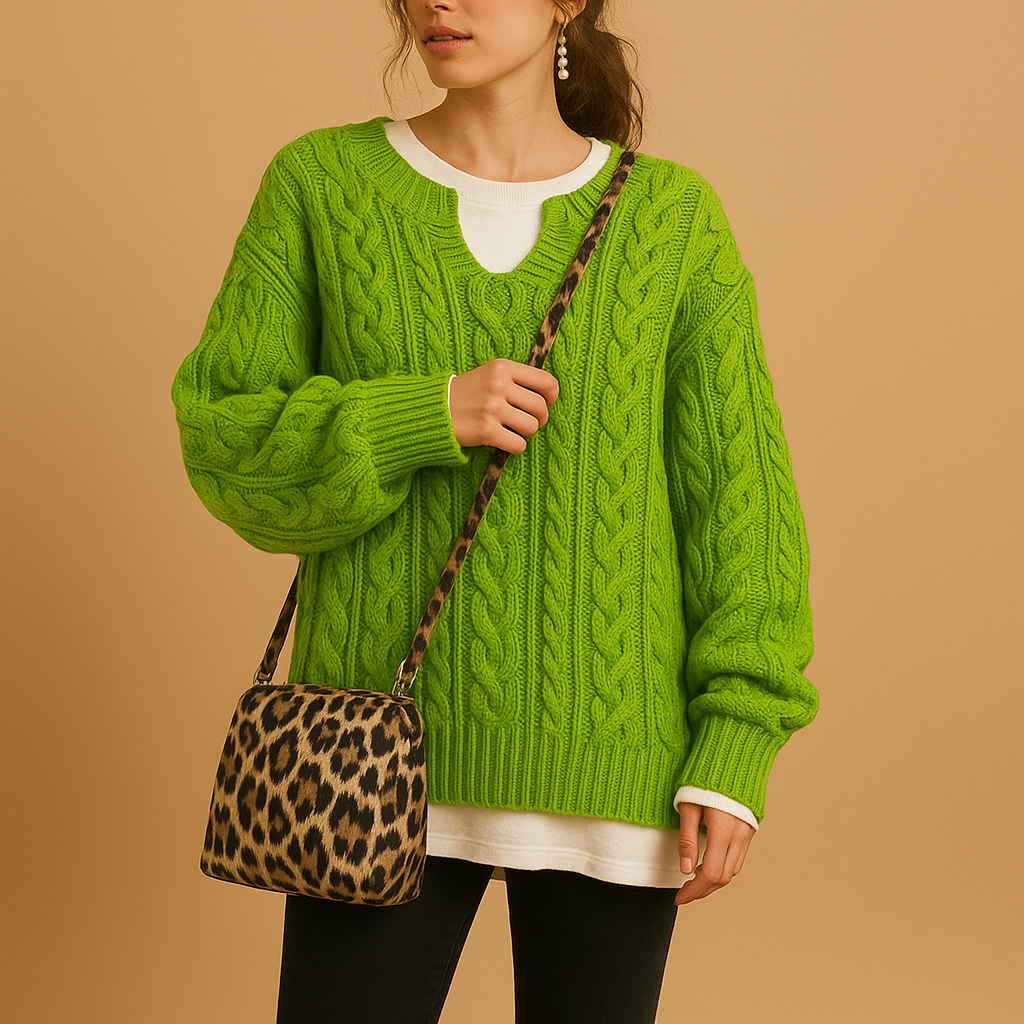 Linde Women's Breathable V-Neck Knitted Sweater
