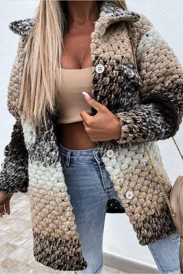 Fashion printed women's woolen jacket