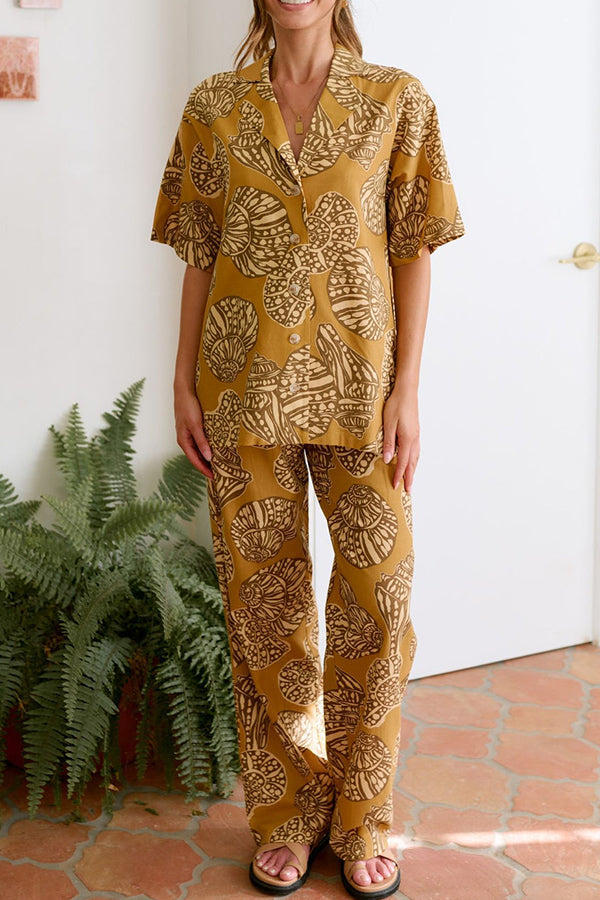Monet sea change print trouser suit