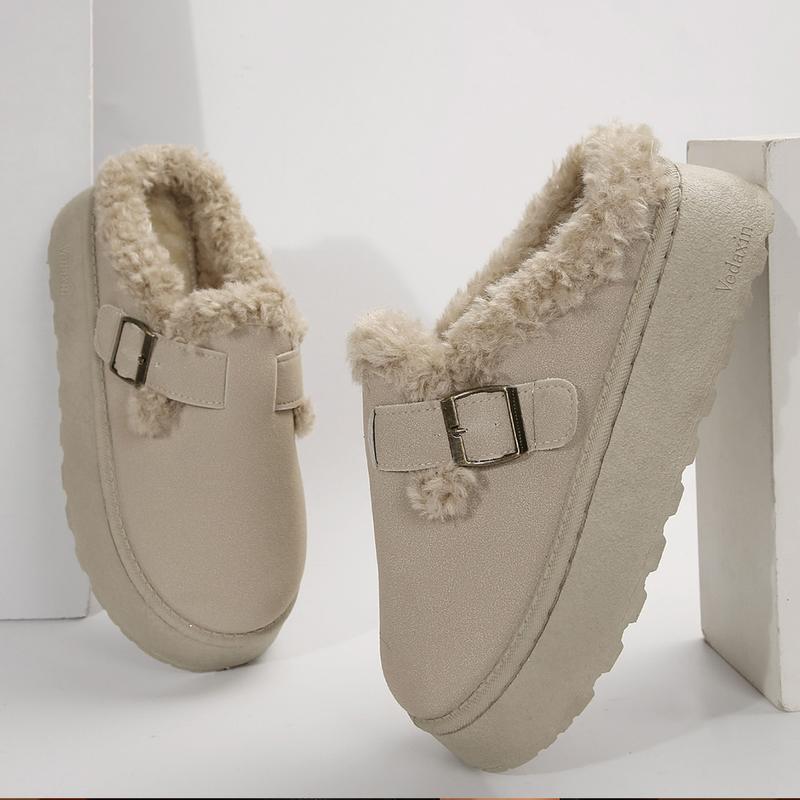 ELLAT - Suede Plush Buckle Slip On