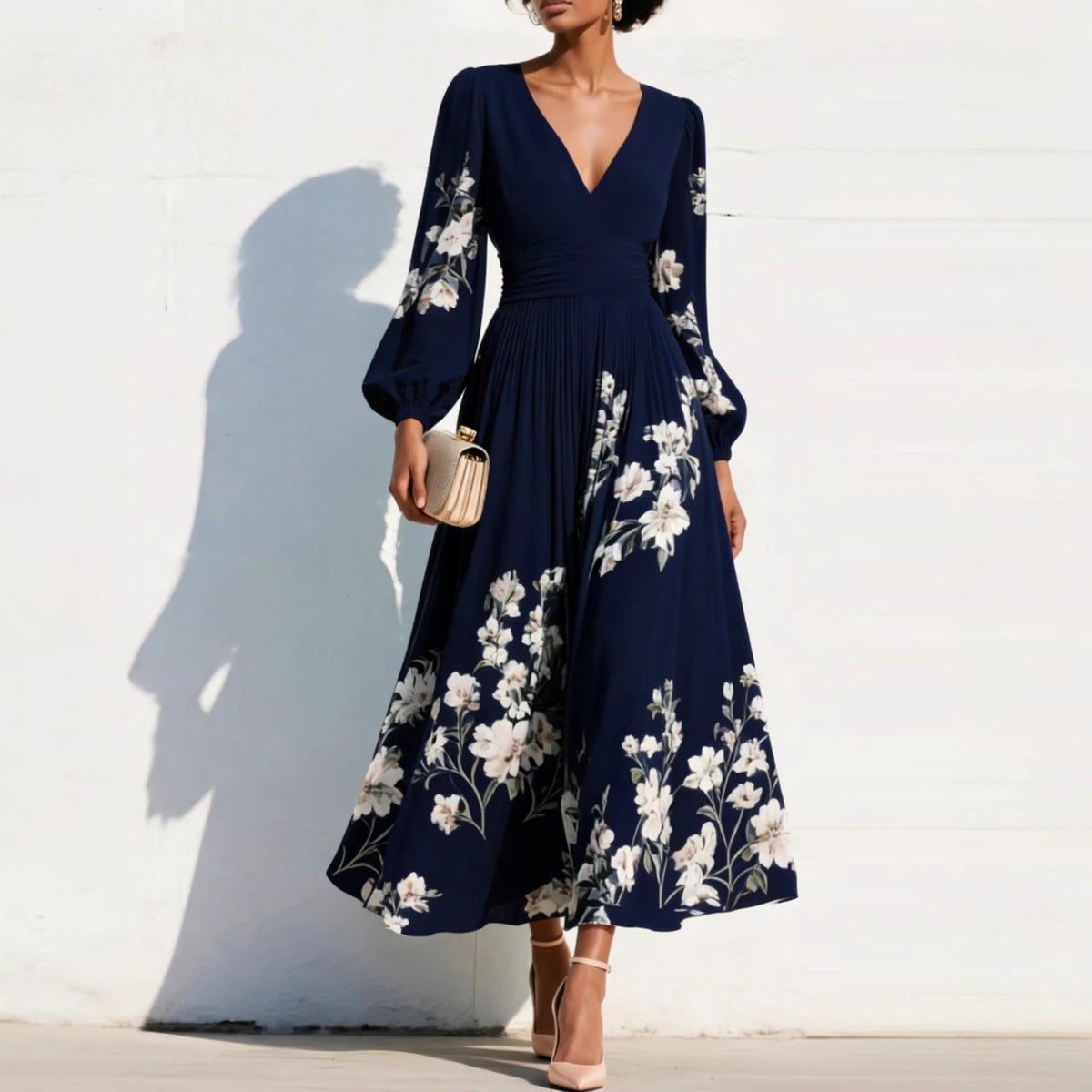 Emmeline Puff Sleeve Midi Dress