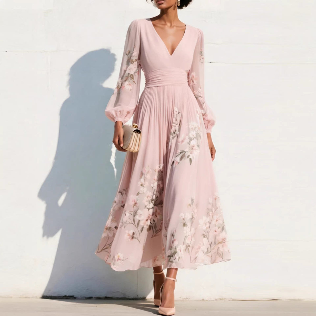 Emmeline Puff Sleeve Midi Dress