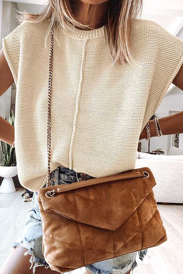 Casual round neck loose knitted pullover sweater
