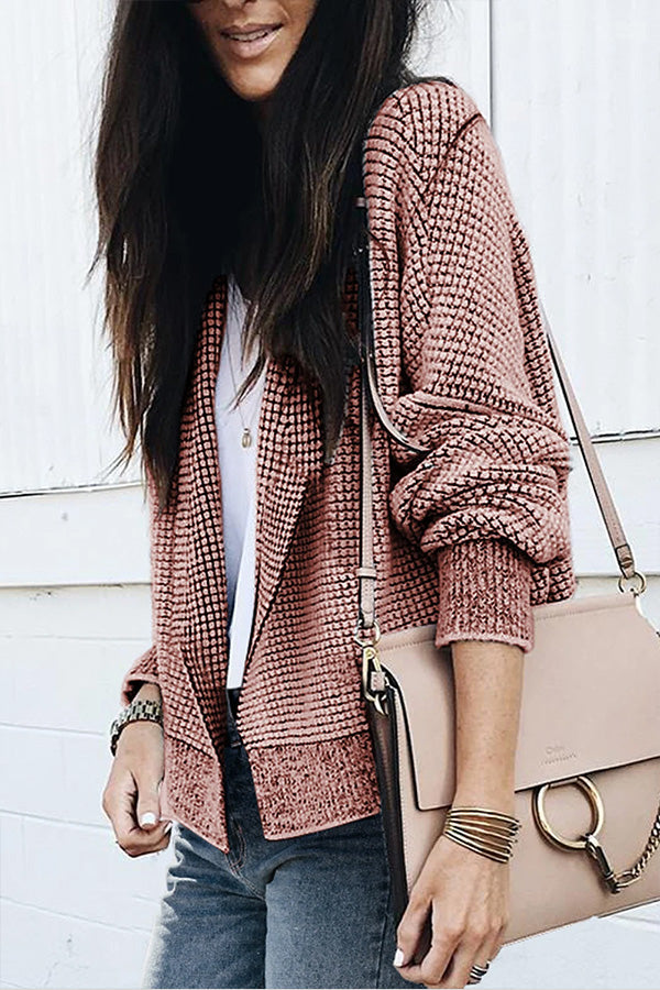 Contrast Trim Open Front Cardigan