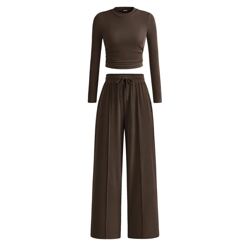 MIRELAT - Ribbed Knit Long Sleeve Crop