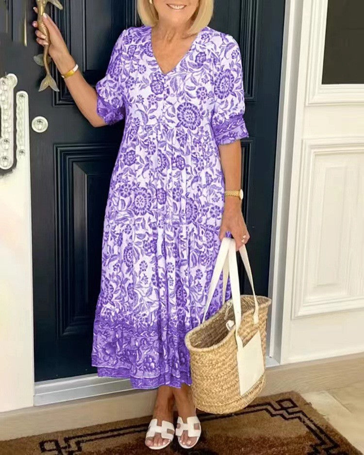Keisha™ - Graceful V-Neck Floral