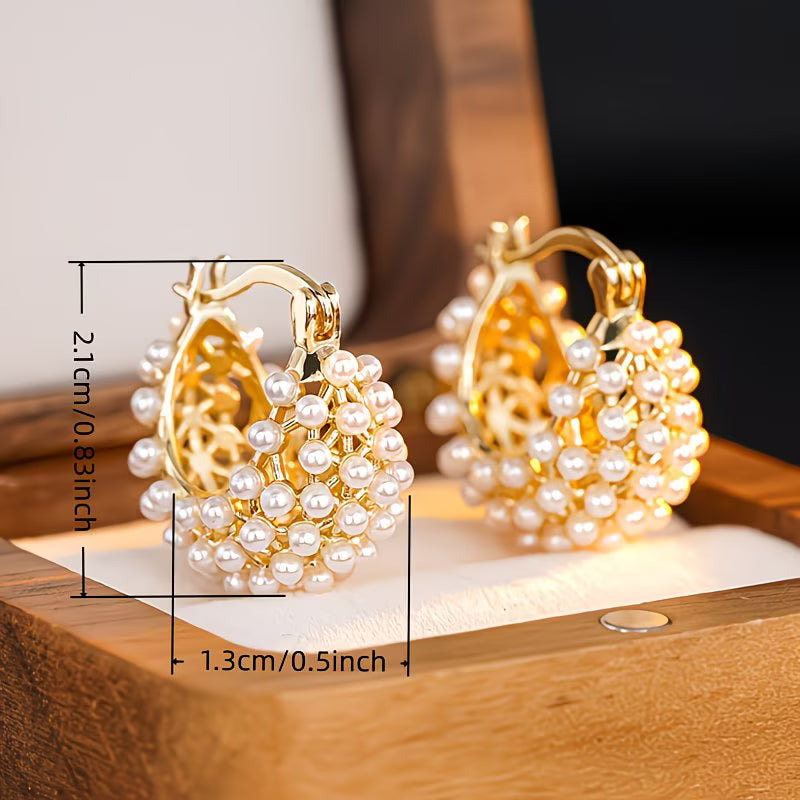 Hoop Earrings with Chunky Pearls