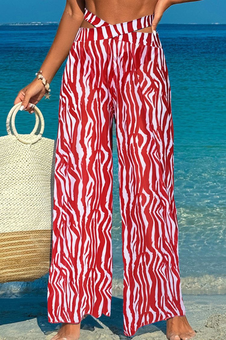 Mesh Loose Elastic Wide-Leg Pants