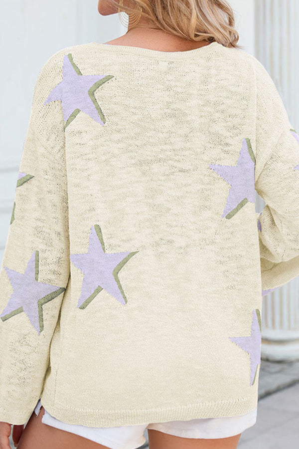 STAR | knitted long sleeve sweater