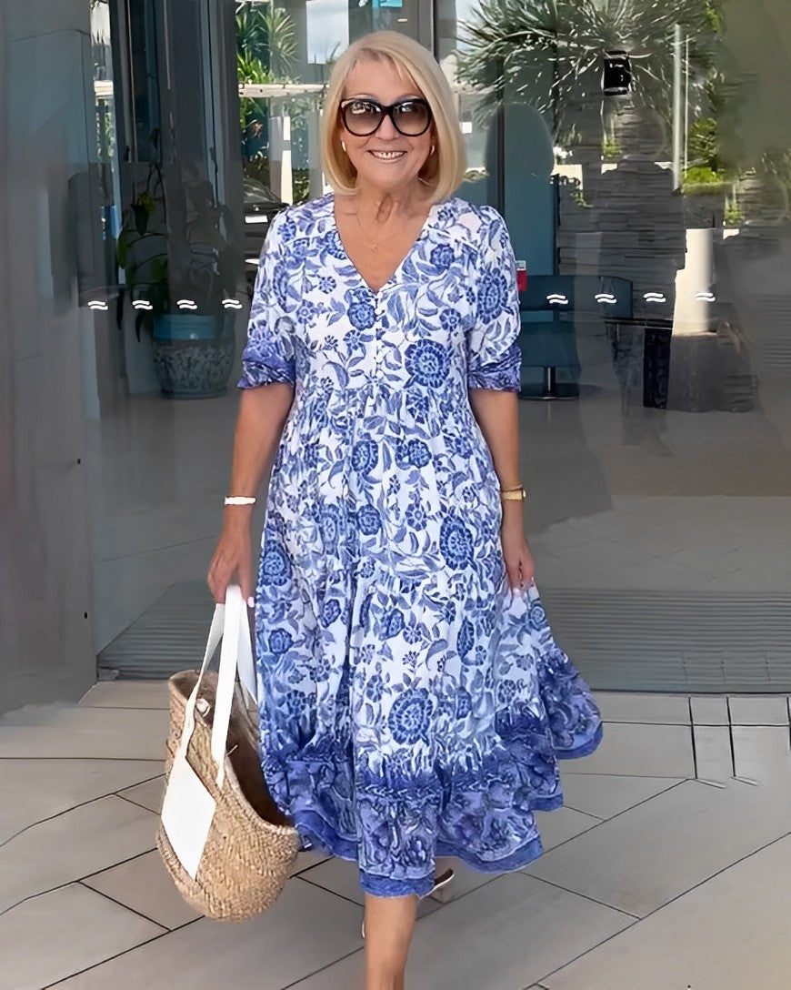 Keisha™ - Graceful V-Neck Floral