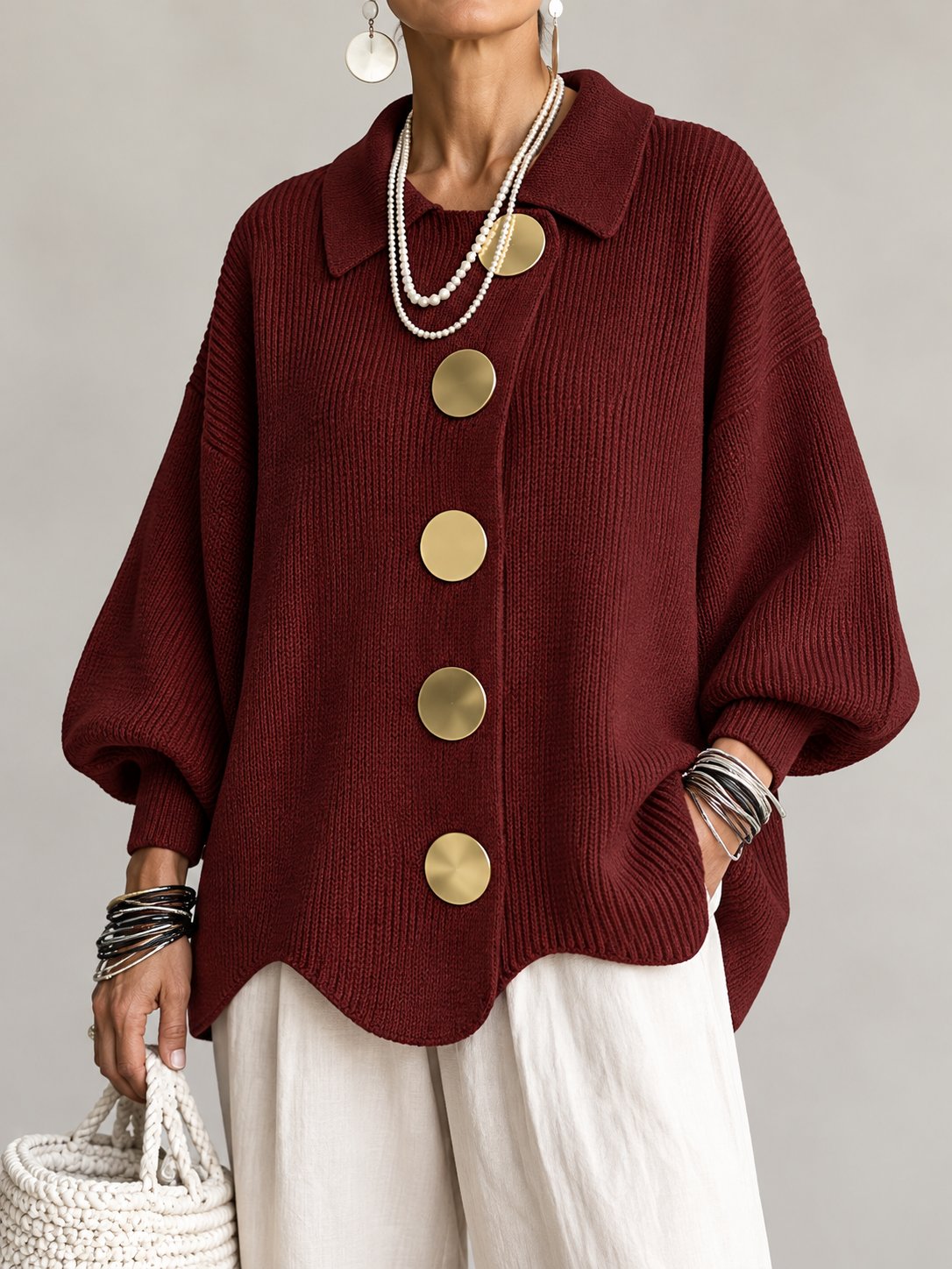Eleanor Oversized Collared Cardigan