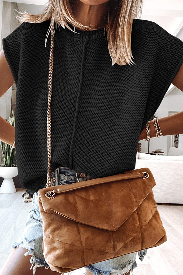 Casual round neck loose knitted pullover sweater