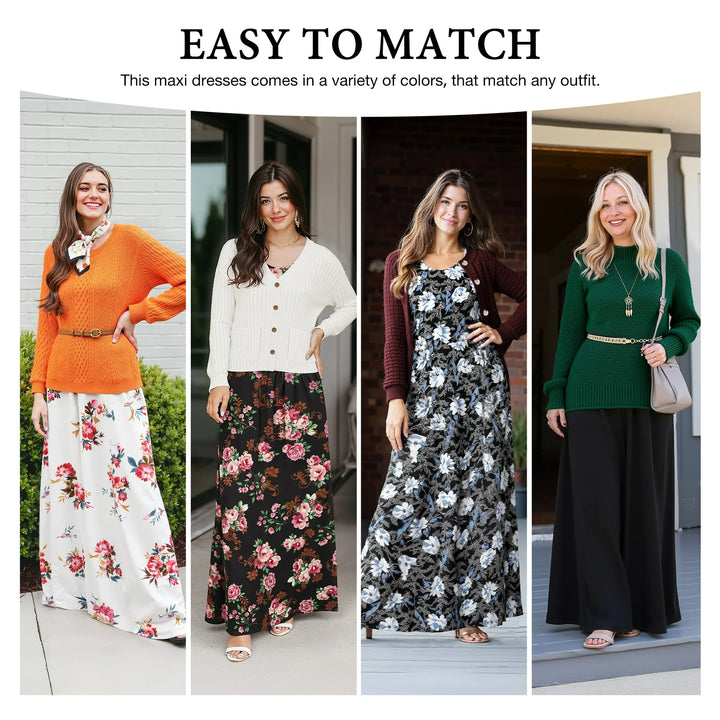 ASHLEY | Casual Long Dresses with Pockets
