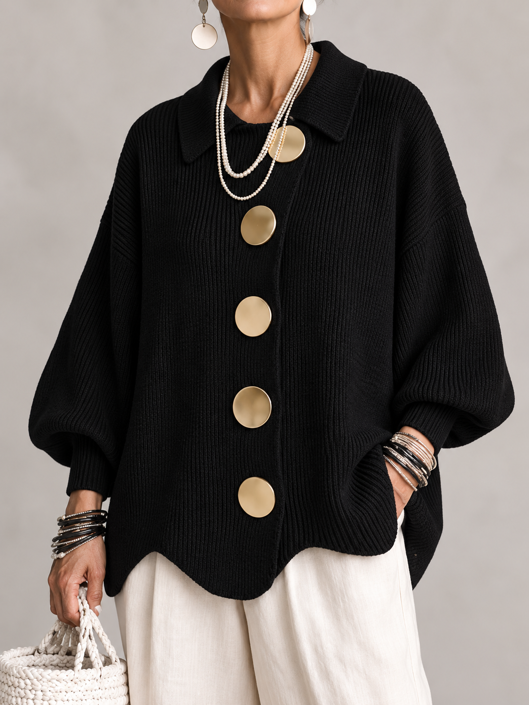 Eleanor Oversized Collared Cardigan