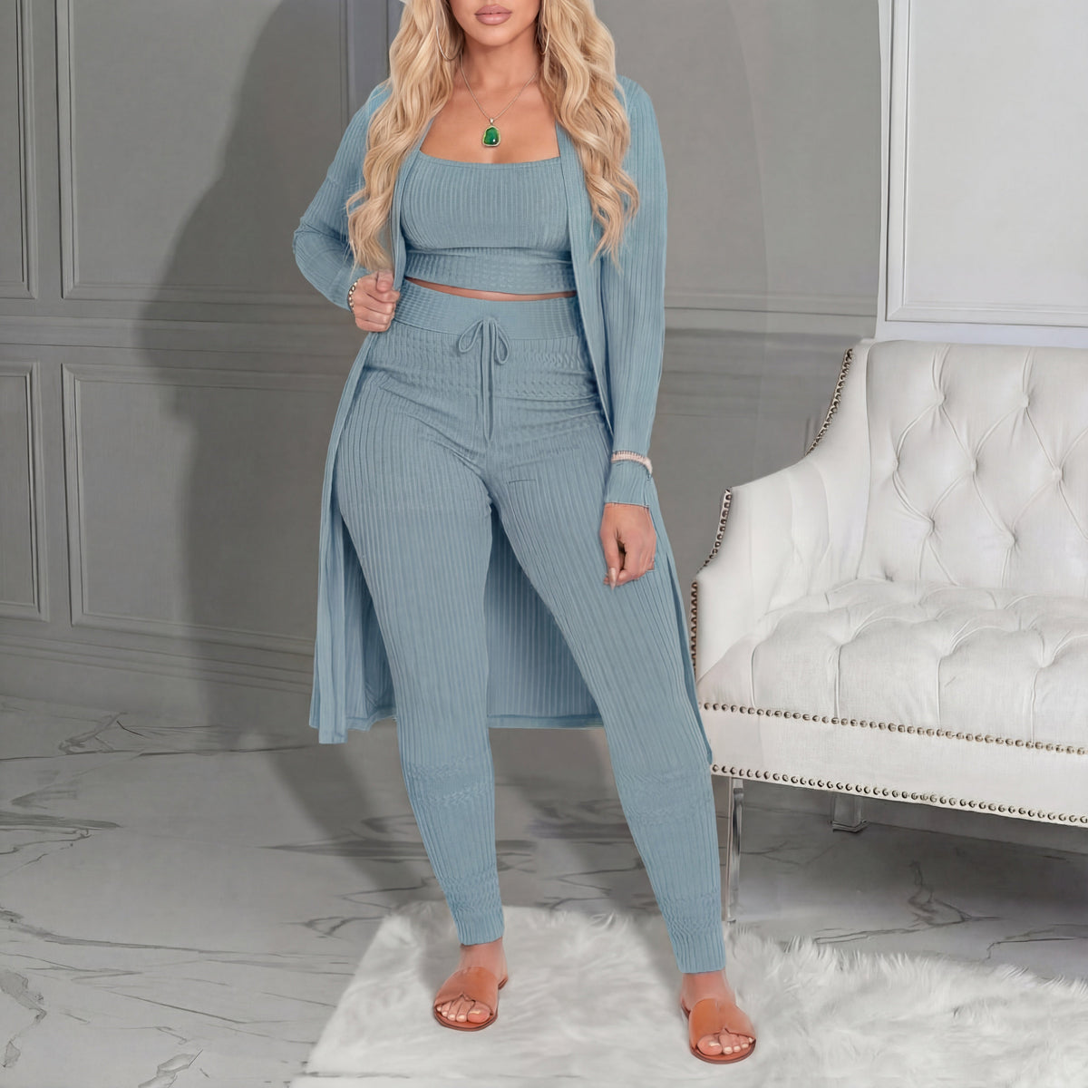 AMARIET - Cozy Three Piece Cardigan