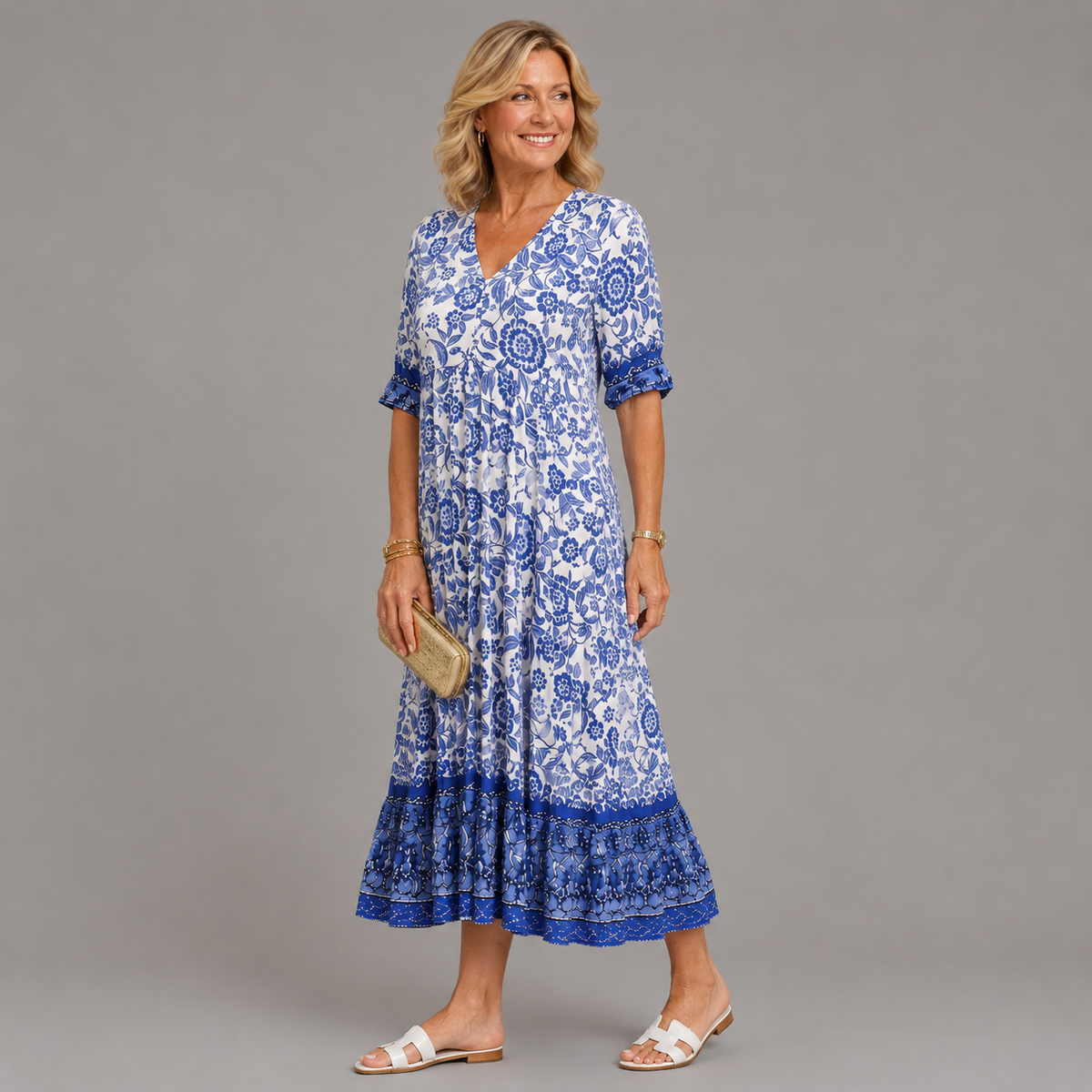 Keisha™ - Graceful V-Neck Floral