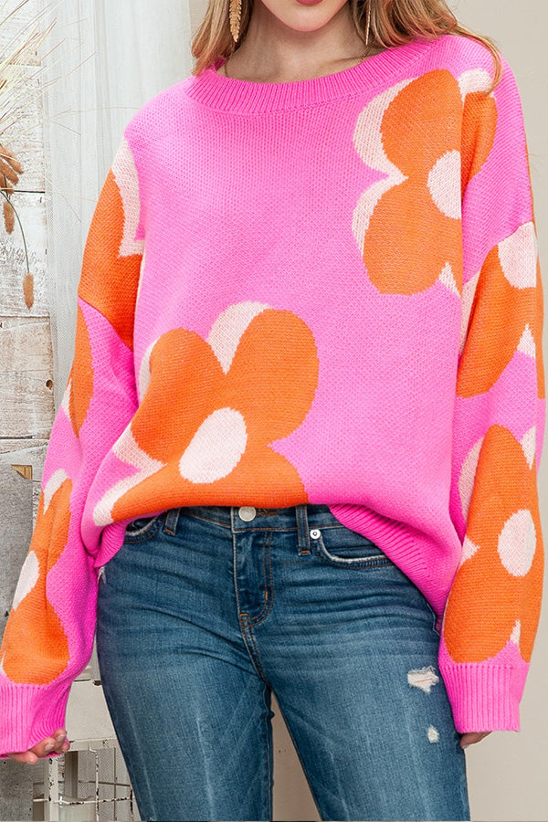 POS | Floral Cable Knitted Sweater