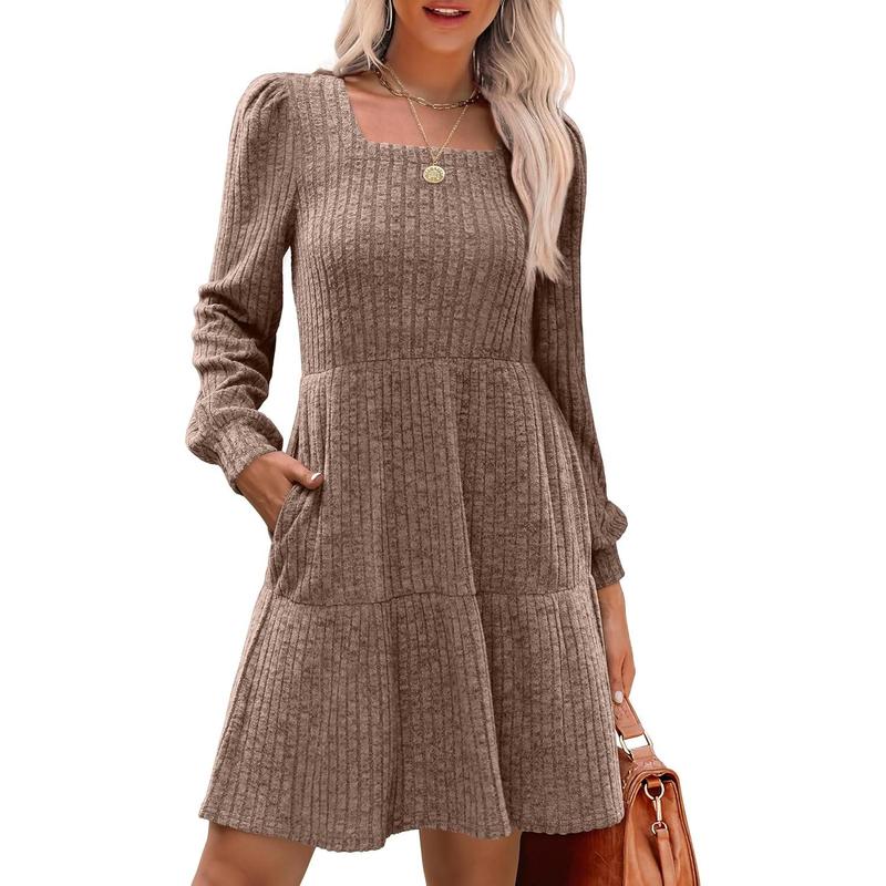 ELIZAT - Cozy Square Neck Long Sleeve