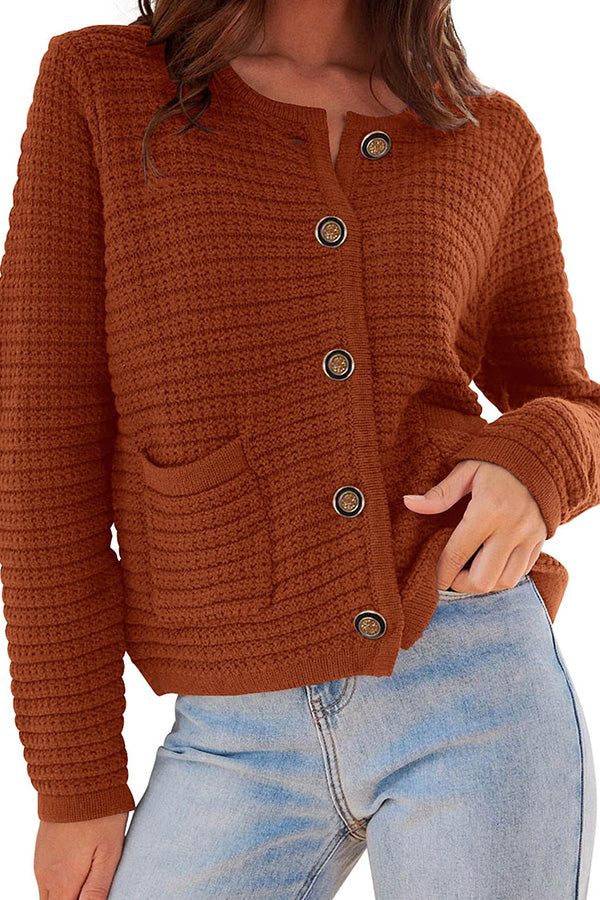 JANE | Long-sleeved round neck knitted new cardigan