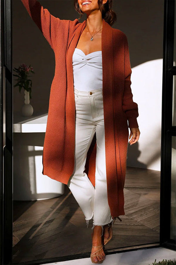 OFD | Shoulder Pocketed Long Sweater Cardigan