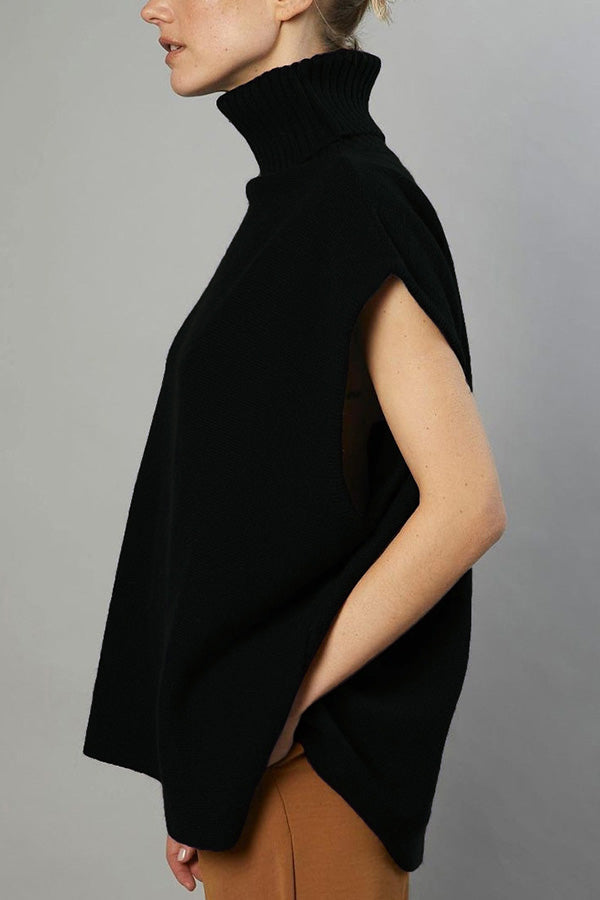 OCEAN | Turtleneck Sleeveless Top Fashion Casual Sweater