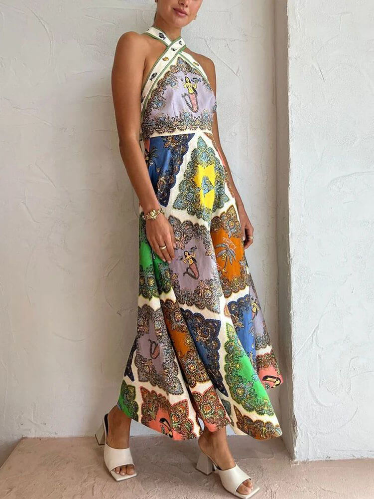 The Boho Luxe Halter Maxi Dress
