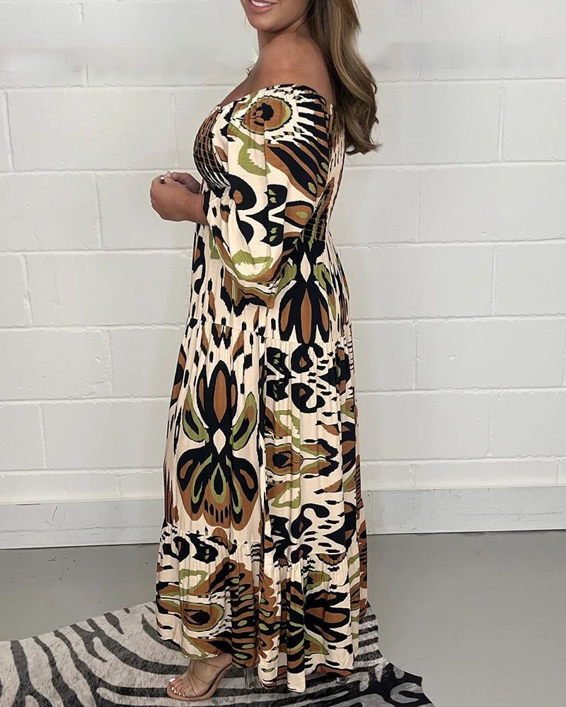 Lucy | Convertible Off-Shoulder Maxi Dress – Elegant &amp; Flowy