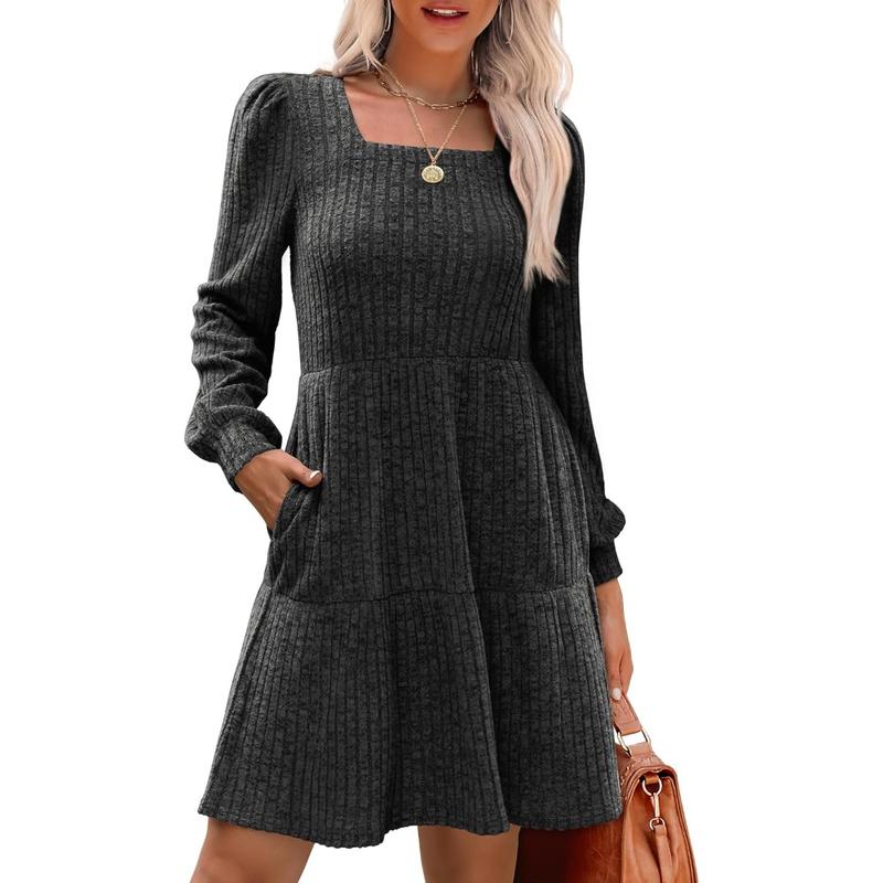 ELIZAT - Cozy Square Neck Long Sleeve