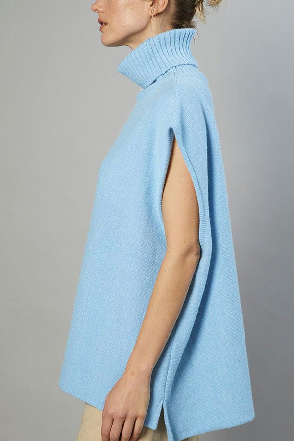 OCEAN | Turtleneck Sleeveless Top Fashion Casual Sweater