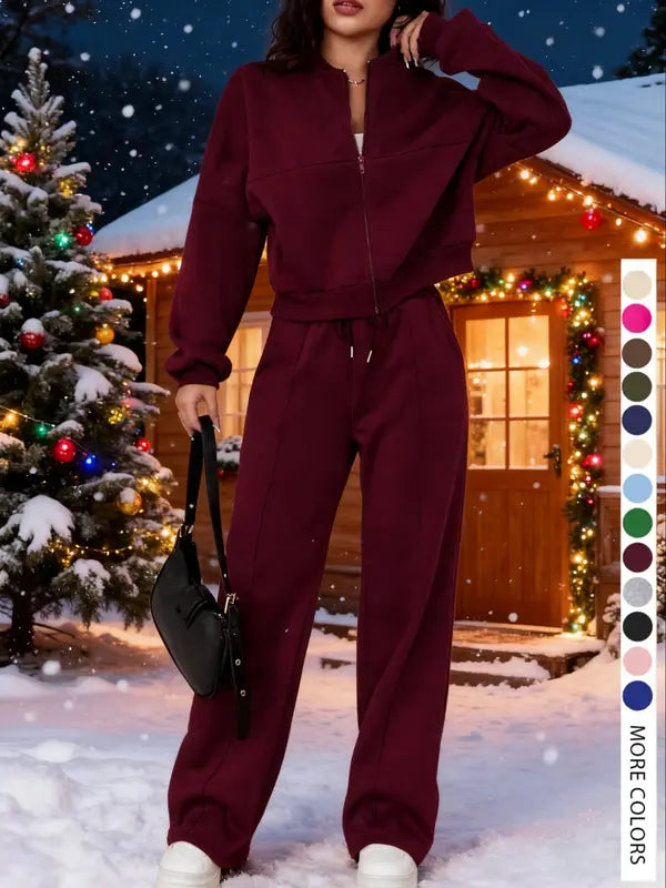 KELSEAT - Tracksuit Set for Women Zipper