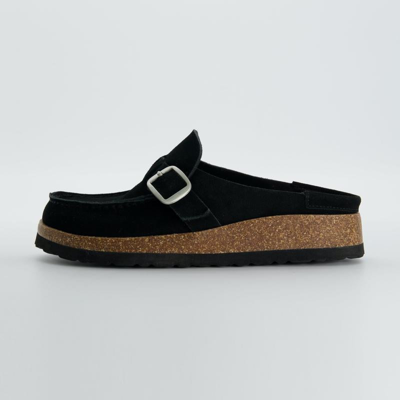 ELIZABETHT - Suede Cork Footbed Clogs Casual